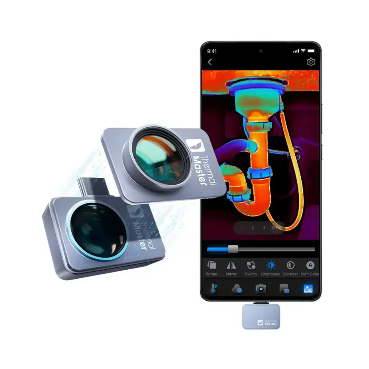 Thermal Master P2 Pro Android Termal Kamera – 256×192 IR, -20°C ~ 600°C, Manyetik Makro Lens