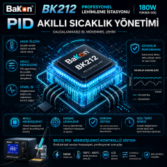 BK212 Profesyonel Lehimleme İstasyonu 180W PID Kontrollü C210 Havya İstasyonu