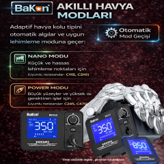 BK212 Profesyonel Lehimleme İstasyonu 180W PID Kontrollü C210 Havya İstasyonu