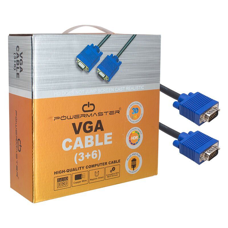 Powermaster 15 Pin 3+6 Erkek-Erkek 15m Vga Kablo