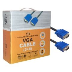 Powermaster 15 Pin 3+6 Erkek-Erkek 15m Vga Kablo