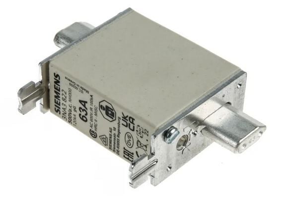 Siemens 3NA3 822 – 63A NH00 Boy Bıçaklı Sigorta Buşonu