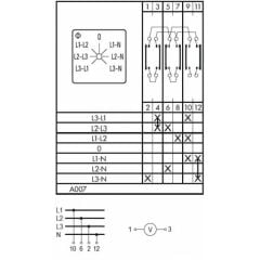 Kraus & Naimer CA10 A007 Voltmetre Komütatörü 7 Pozlu