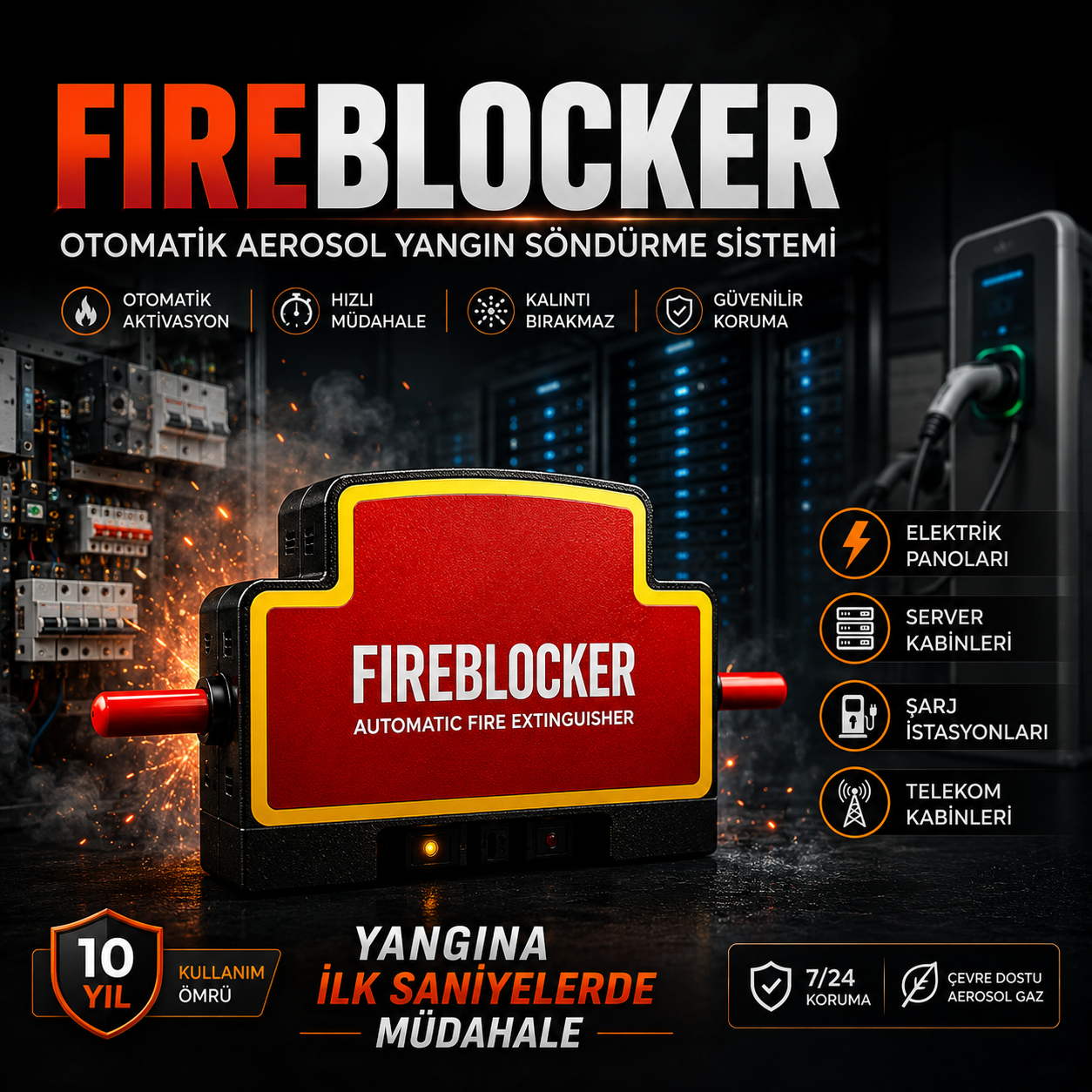 Fireblocker Otomatik Aerosol Yangın Söndürme Cihazı