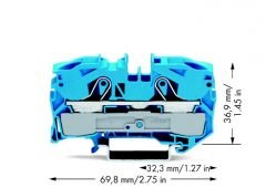WAGO 2016-1204 İki iletkenli Klemens Mavi