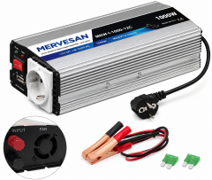 Mervesan MRW-I-1000-12C 1000W Modifiye Sinüs İnverter ve Akü Şarj Cihazı