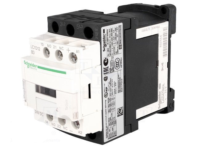 LC1D12BD 12A (5,5 KW) 24VDC Bobinli Trifaze Güç Kontaktörü