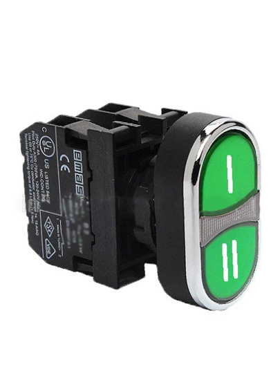 Emas B101K20YY-0K Yeşil Çiftli Kumanda Butonu