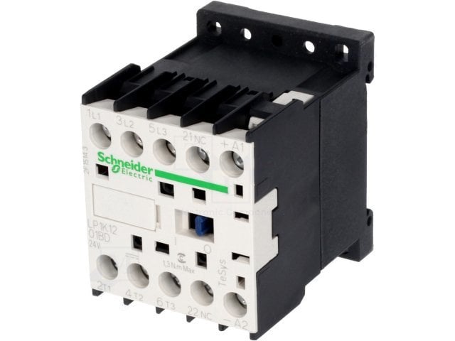 LP1K1201BD 12A (5,5 KW) 24VDC Bobinli 1NC Mini Kontaktör