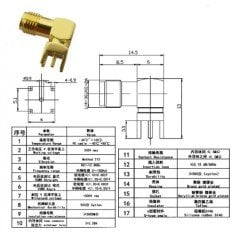 SMA PCB Tip Soket 90 Derece SMA-KWE