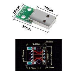 Usb Male To Dip Çevirici Pcb
