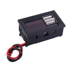 USB Soketli Voltmetreli Akü Kapasite Göstergesi
