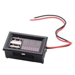 USB Soketli Voltmetreli Akü Kapasite Göstergesi