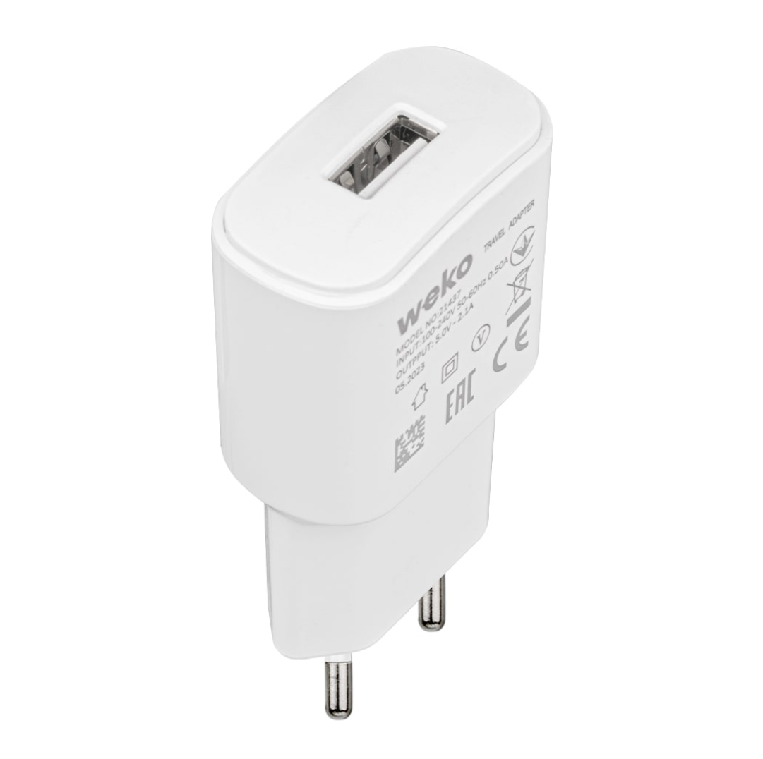 Weko WK-21437 2.1 Amper Telefon Şarj Adaptörü + Lightning Kablo