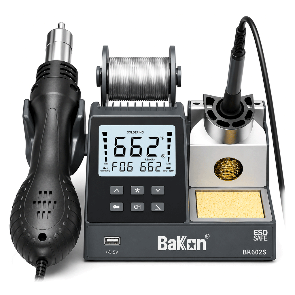 Bakon BK602S Intelligent 2 in 1 Havya İstasyonu 90W Sıcak Hava Rework İstasyonu