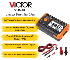 Victor VC60B+ İzolasyon Direnci Test Cihazı | Dijital Megaohmmetre