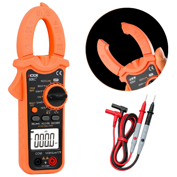 Victor 606C+ AC/DC 600A Dijital Pensampermetre | True RMS