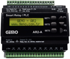 AR2-A Ray Tipi Programlanabilir Akıllı Röle / PLC (Ladder Logic) - Outlet