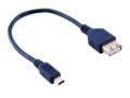 USB 2.0v A Dişi / Mini USB 5 Pin Kablo 0.2mt