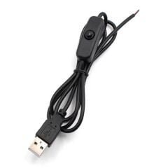 Anahtarlı USB Kablo 1 Metre Siyah 5V Aç Kapa Switch Güç Kablosu