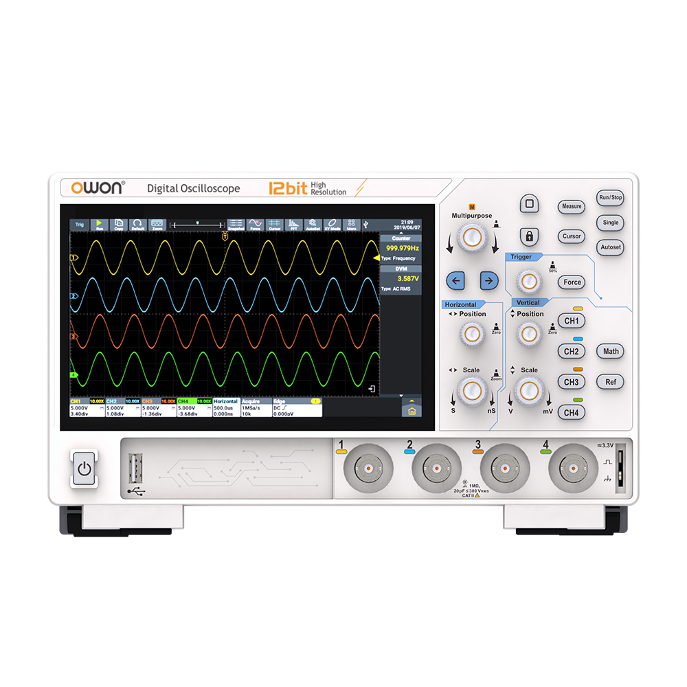 Owon ADS804A 70 MHz 4 Kanal 1.25GSa/s 12 Bit Dijital Osiloskop