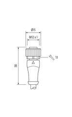 Murr 7000-12221-6340500 180 Derece Dişi Sensör Kablosu