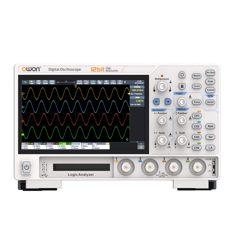 Owon ADS914A 125 MHz 4 Kanal 2 GSa/s 12 Bit Multi-fonksiyonel Dijital Osiloskop