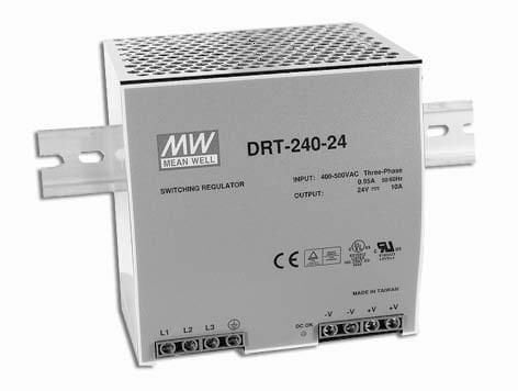 240W 24V 10.0A 340-550V Trifaze Ray Montaj Güç Kaynağı