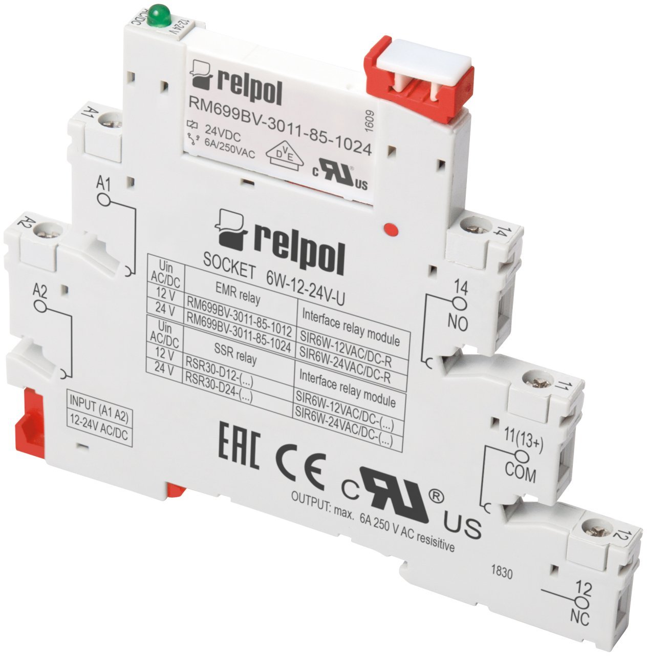 Relpol SIR6W-24VDC-R Röle