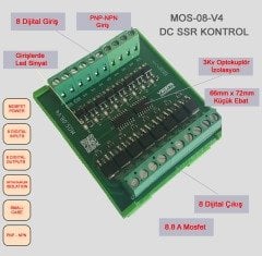 8 kanal DC röle MOS-08-V4 Dc SSR Kontrol