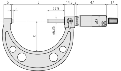 Mitutoyo 103-130 Mekanik Dış Çap Mikrometresi 25-50 mm