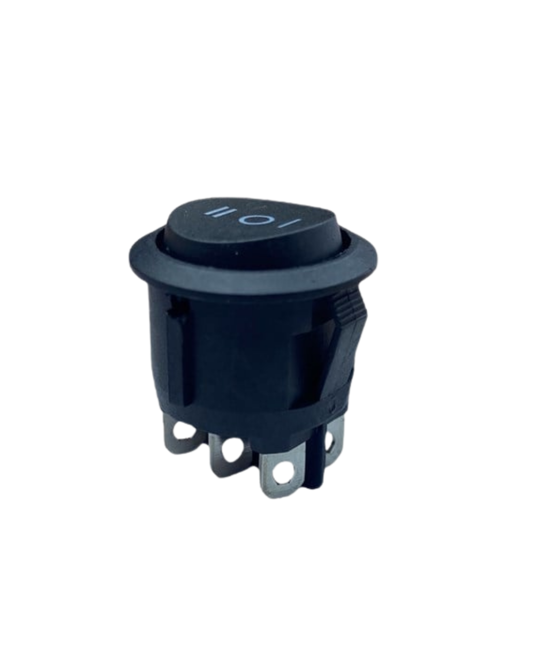 IC-134-6 ON-OFF-ON 6 Pin Işıksız Yuvarlak Anahtar Siyah