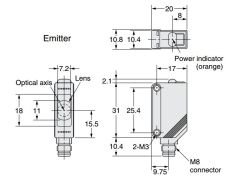 Omron E3Z-T86 15m Karşılıklı Fotosel