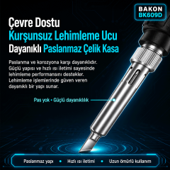 Bakon BK609D 90W Dijital Ekranlı Kalem Havya